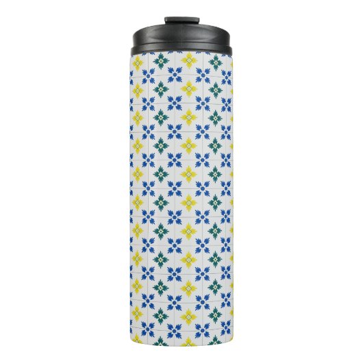 Lissabon  tegels of azulejo patroon thermosbeker (Voorkant)