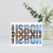Lissabon tekst samengesteld oude stad uitzicht met briefkaart (Staand voorkant)
