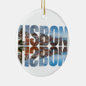 Lissabon tekst samengesteld oude stad uitzicht met keramisch ornament (Rechts)