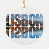 Lissabon tekst samengesteld oude stad uitzicht met keramisch ornament (Achterkant)