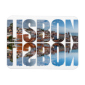 Lissabon tekst samengesteld oude stad uitzicht met magneet (Horizontaal)