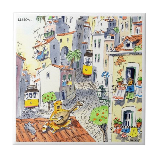 lissabon tile azulejo de lisboa 02 tegeltje (Voorkant)