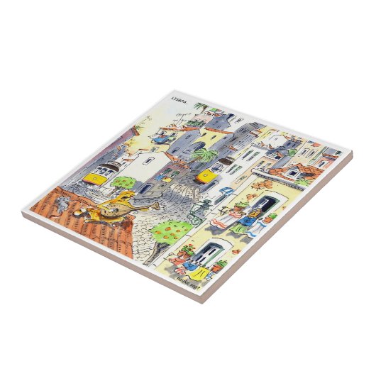 lissabon tile azulejo de lisboa 02 tegeltje (Zijkant)