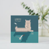 Lissabon Tower van Belem Happy Birthday-kaart (Staand voorkant)