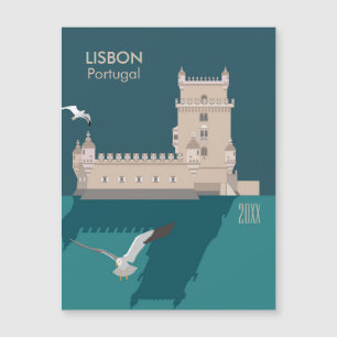 Lissabon Tower van Belem in het klassieke postermo