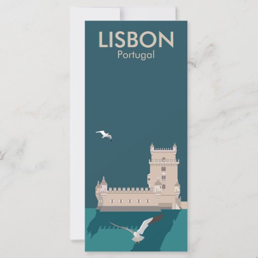 Lissabon Tower van Belem in het klassieke postermo (Voorkant)