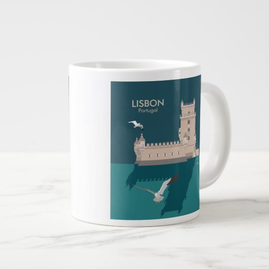 Lissabon Tower van Belem in het klassieke postermo Grote Koffiekop (Voorkant rechts)