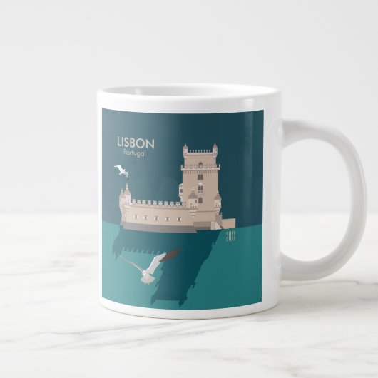 Lissabon Tower van Belem in het klassieke postermo Grote Koffiekop (Rechts)