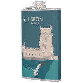 Lissabon Tower van Belem in het klassieke postermo Heupfles (Links)