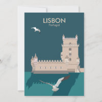 Lissabon Tower van Belem in het klassieke postermo