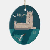 Lissabon Tower van Belem in het klassieke postermo Keramisch Ornament (Rechts)