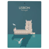 Lissabon Tower van Belem in het klassieke postermo Klembord (Achterkant)