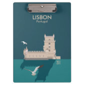 Lissabon Tower van Belem in het klassieke postermo Klembord (Voorkant)