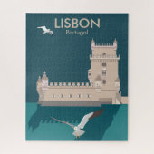 Lissabon Tower van Belem in het klassieke postermo Legpuzzel (Verticaal)