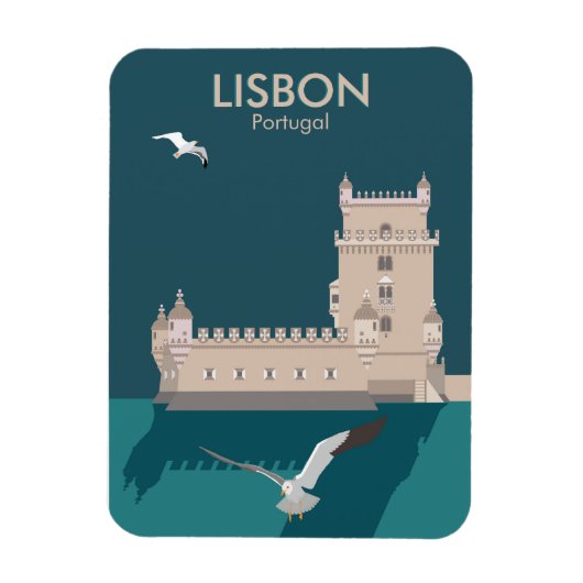 Lissabon Tower van Belem in het klassieke postermo Magneet (Verticaal)
