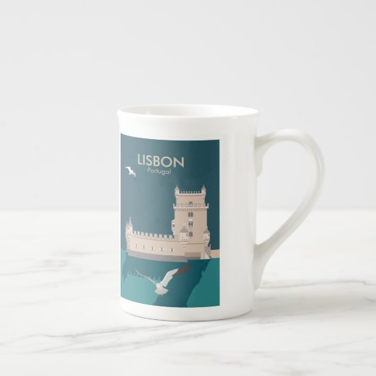 Lissabon Tower van Belem in het klassieke postermo Porselein Kop (Rechts)