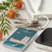 Lissabon Tower van Belem in het klassieke postermo Sleutelhanger (Voorkant Rechts)