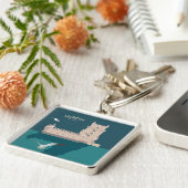 Lissabon Tower van Belem in het klassieke postermo Sleutelhanger (Zijkant)