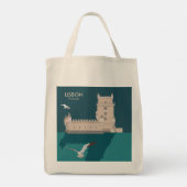 Lissabon Tower van Belem in het klassieke postermo Tote Bag (Achterkant)