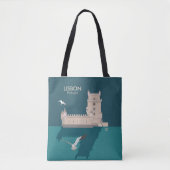 Lissabon Tower van Belem in het klassieke postermo Tote Bag (Voorkant)