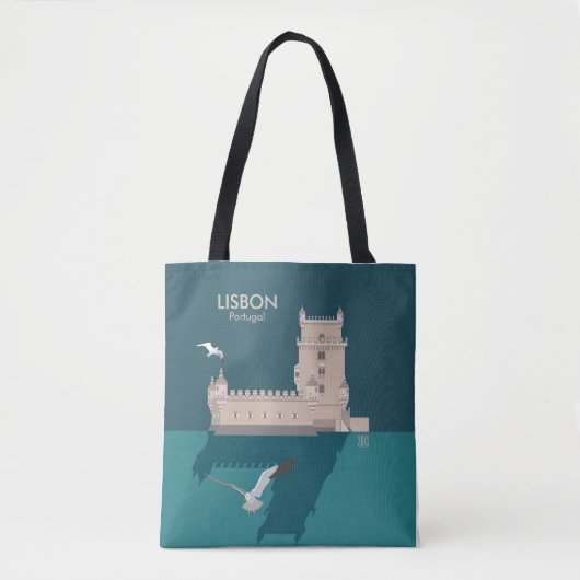 Lissabon Tower van Belem in het klassieke postermo Tote Bag (Voorkant)