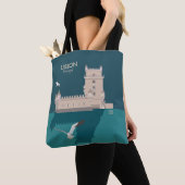 Lissabon Tower van Belem in het klassieke postermo Tote Bag (Dichtbij)