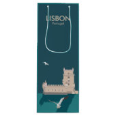 Lissabon Tower van Belem in het klassieke postermo Wijn Cadeautas (Voorkant)