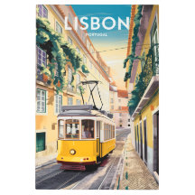 Lissabon Tram Metal Wall Art – Portugal Trav