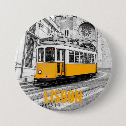 Lissabon Tram Portugal streetcar Ronde Button 7,6 Cm (Voorkant)