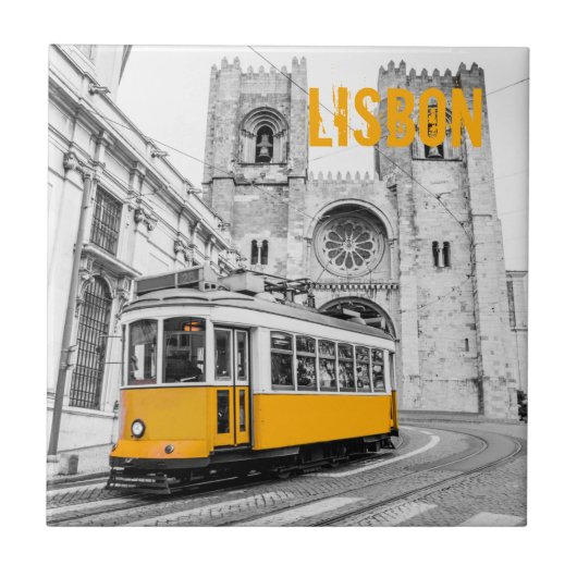 Lissabon Tram Portugal  streetcar Tegeltje (Voorkant)