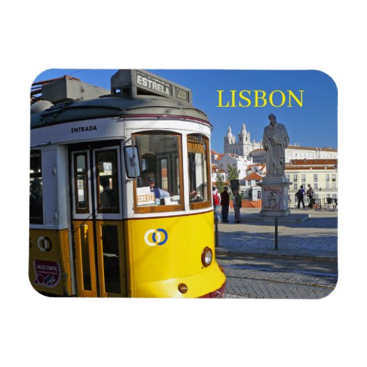 Lissabon tram uitzicht koelkastmagneet magneet (Horizontaal)