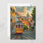 Lissabon Tramlijnen: Navigeren door de skyline van Briefkaart (Voorkant / Achterkant)