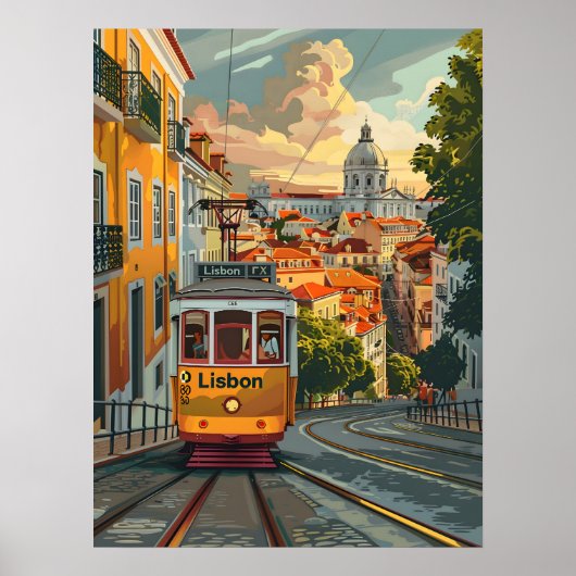 Lissabon Tramlijnen: Navigeren door de skyline van Poster (Voorkant)
