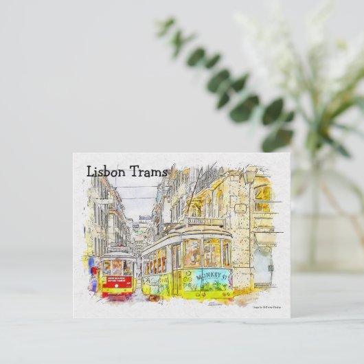 Lissabon-trams Briefkaart (Staand voorkant)