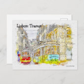 Lissabon-trams Briefkaart (Voorkant / Achterkant)
