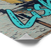 Lissabon tramwegillustratie Portugal Poster (Hoek)