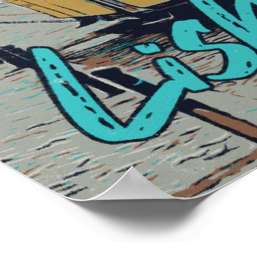 Lissabon tramwegillustratie Portugal Poster (Hoek)