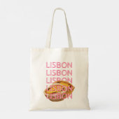 Lissabon Travel Art, Roze, Portugal Travel Art Tote Bag (Achterkant)