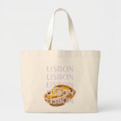 Lissabon Travel Art, Sinaasappel, Portugal Travel  Grote Tote Bag (Voorkant)