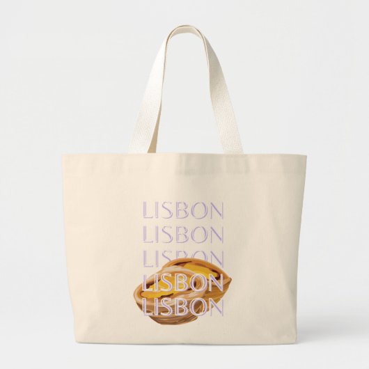 Lissabon Travel Art, Sinaasappel, Portugal Travel  Grote Tote Bag (Voorkant)