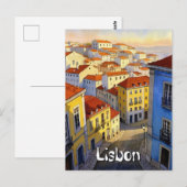 Lissabon Travel briefkaart (Voorkant / Achterkant)