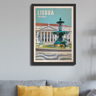 Lissabon Travel Poster D. Maria II Theater, Portug