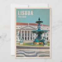 Lissabon Travel Poster D. Maria II Theater, Portug