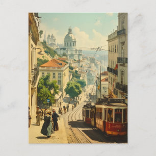 Lissabon-Vintage Briefkaart