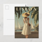 Lissabon vintage mode briefkaart (Voorkant / Achterkant)