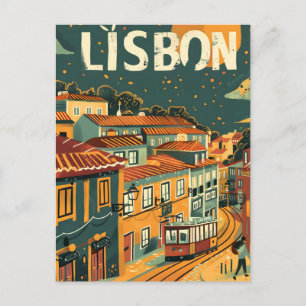 Lissabon Vintage reizen en kunst Briefkaart