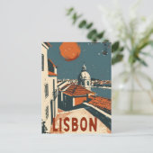 Lissabon Vintage reizen en kunst Briefkaart (Staand voorkant)