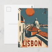 Lissabon Vintage reizen en kunst Briefkaart (Voorkant / Achterkant)