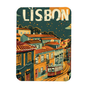 Lissabon Vintage reizen en kunst Magneet