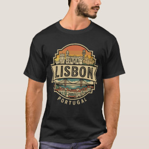 Lissabon Vintage Silhouette Portugal Reis Badge T-shirt